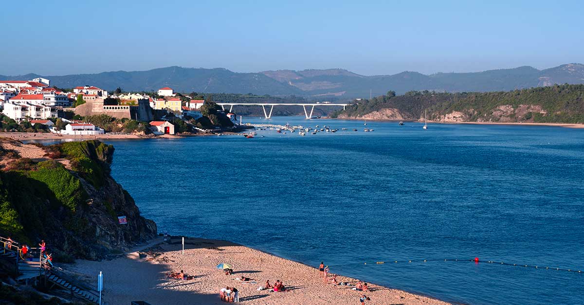 Mira River mouth, Vila Nova de Milfontes, dog-friendly beach in the Alentejo