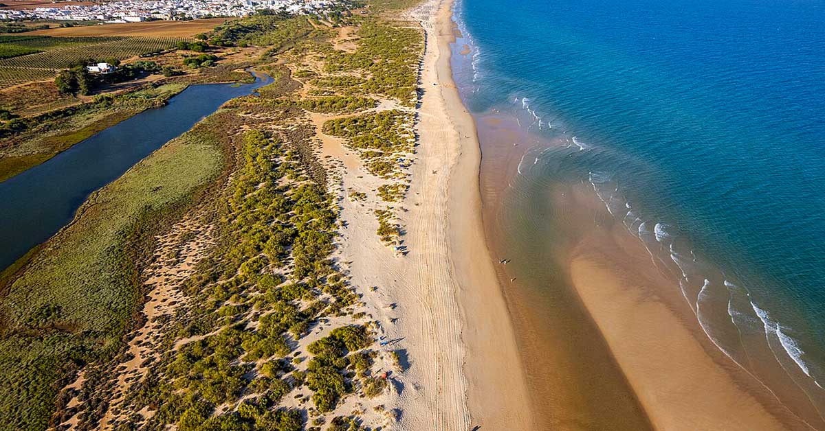 Manta Rota Beach, warm water near the Spanish border