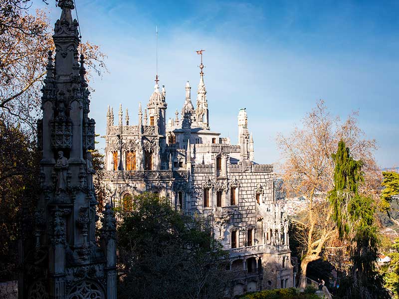 Quinta da Regaleira Sintra winter palaces mist Portugal