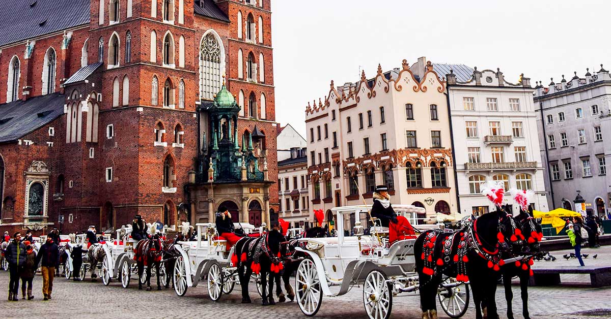 Krakow Christmas market Poland winter