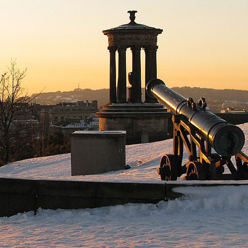 Edimburgo Calton Hill, destinos românticos na europa