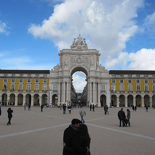 Praça do comercio, destinos românticos na europa