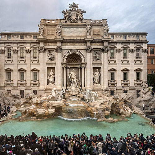Fontana di Trevi, destinos românticos na europa