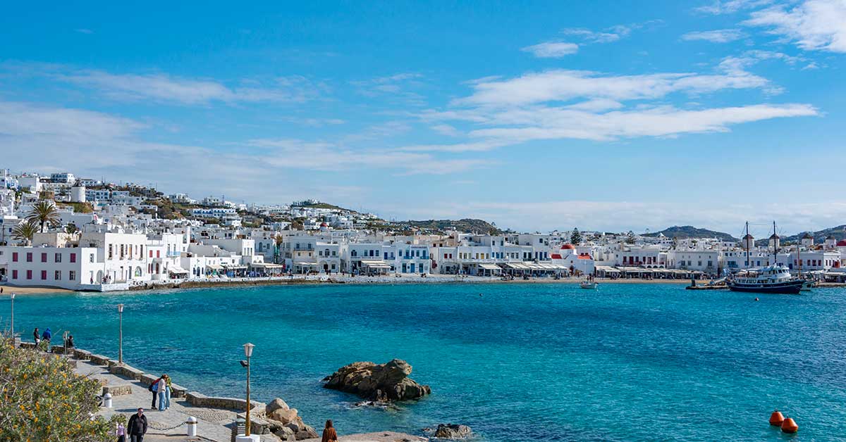 Casamento em Mykonos Grécia – cerimónia em villa com vista para o mar Egeu