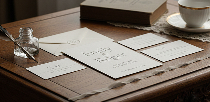 Estacionário de casamento Letterpress e Relevo Artesanal – tendências 2026