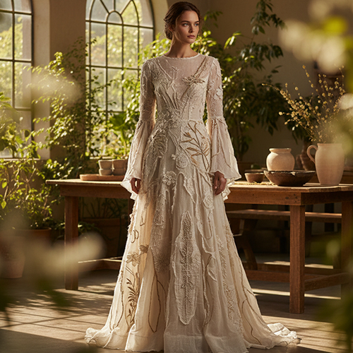 Vestidos de Noiva com Texturas Artesanais – tendências 2026