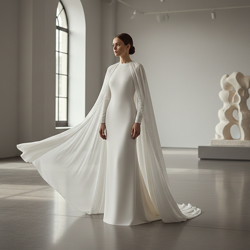 Vestidos de Noiva com Capas e Sobreposições – tendências 2026